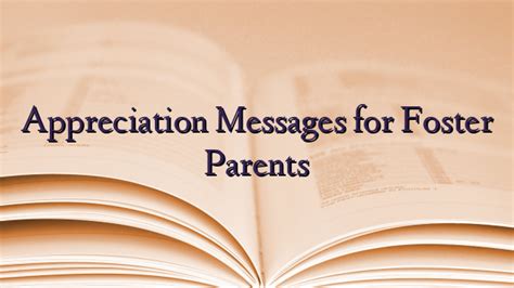 Appreciation Messages For Foster Parents Technewztop