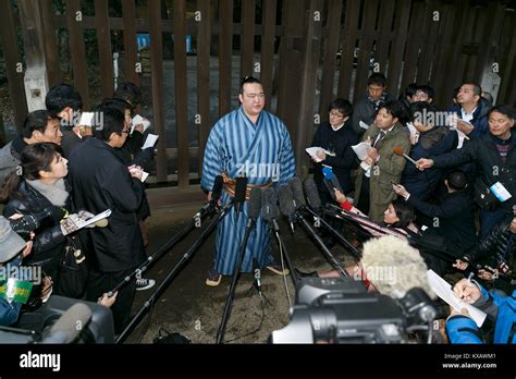 Tokyo Japan 9th Jan 2018 Sumo Wrestler Kisenosato Yutaka Answers Questions From Reporters