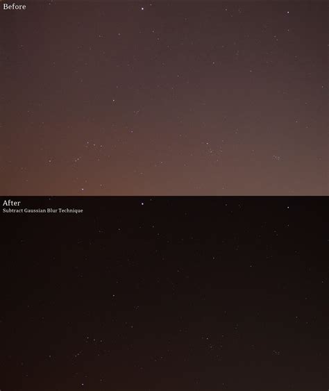 How To Remove Light Pollution From Star Photos With Gaussian Blur Layer