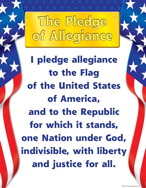 Pledge Of Allegiance Chart Tcr7631 Teacher Created Resources