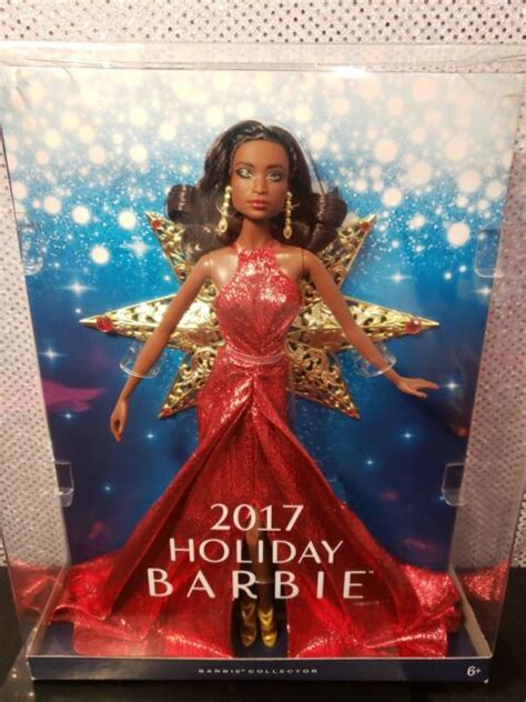 2017 Holiday Barbie Doll African American Aa Mattel Dyx40 Mint Nrfb Ebay