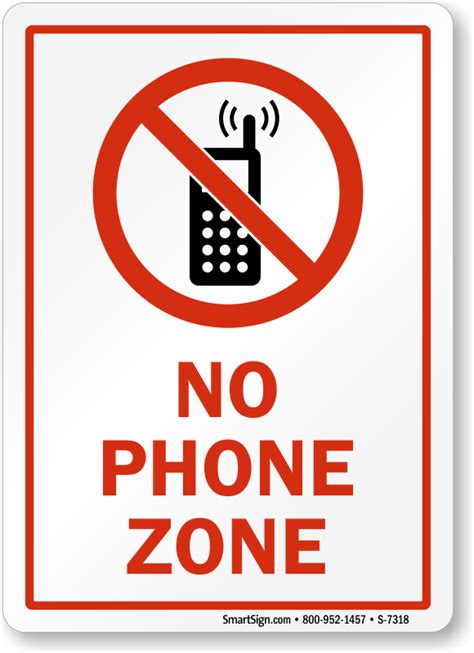 No Phone Zone With Graphic Sign No Cell Phone Sign