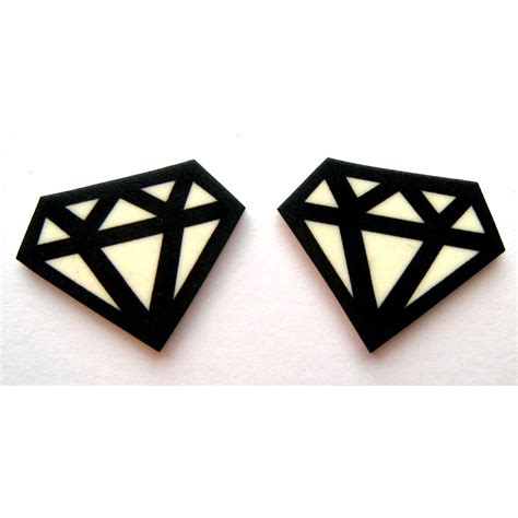 Diamond Earrings Black Graphic