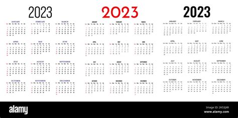 Calendario 2023 Para Imprimir Imágenes Vectoriales De Stock Alamy