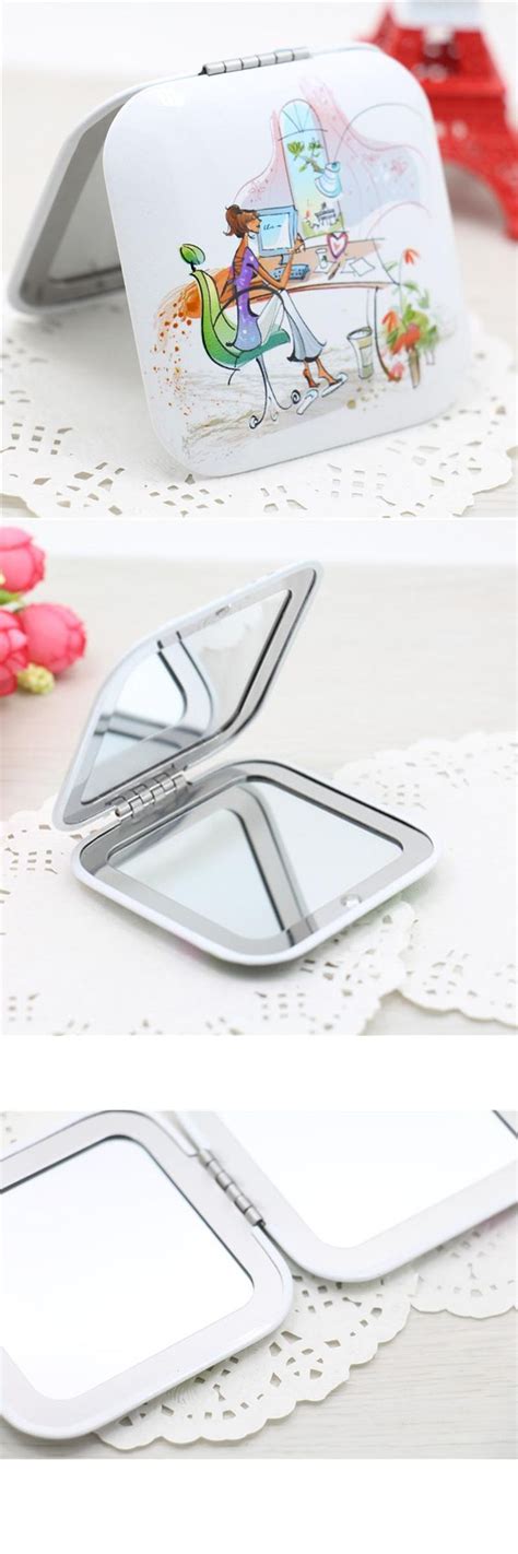 Visit To Buy Cn Rubr Lovely Mini Beauty Pocket Mirror Square Portable Double Sides Stainless