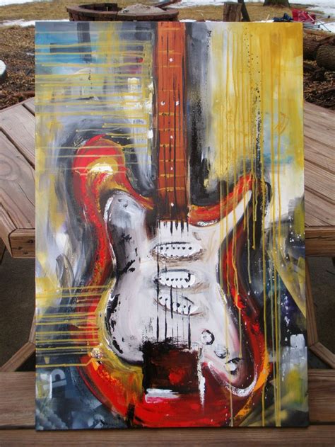 Guitar Painting Abstract Painting Large By Heatherdaypaintings Guitar