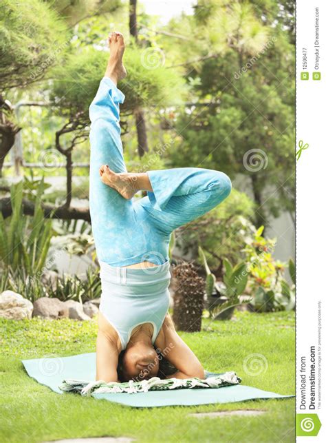 Asian Senior Old Woman Doing Yoga Royalty Free Stock Photography