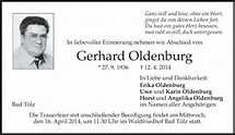 Traueranzeigen von Gerhard Oldenburg | trauer.merkur.de