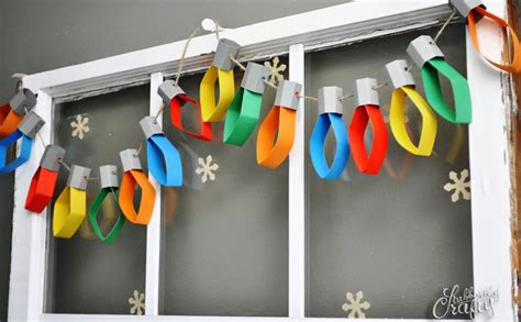 Construction Paper Christmas Lights Garland Craft Project The