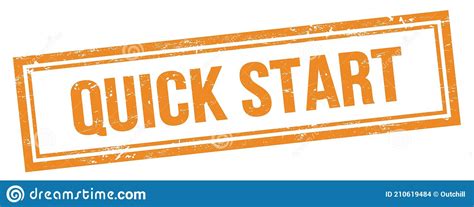 Quick Start Text On Orange Grungy Vintage Stamp Stock Illustration