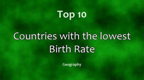 Top Countries With The Lowest Birth Rate Youtube