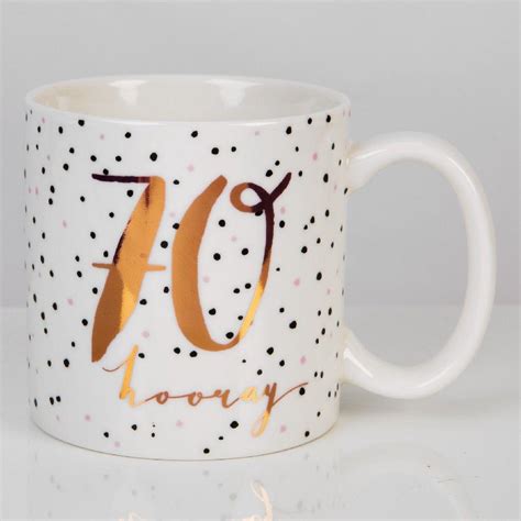 Hotchpotch Luxury Ceramic Female Mug Rose Gold 70th Birthday T Boxed