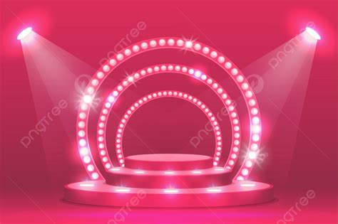 Stage Podium Pink Vector Art Png Pink Podium Stage With Ramp Lights