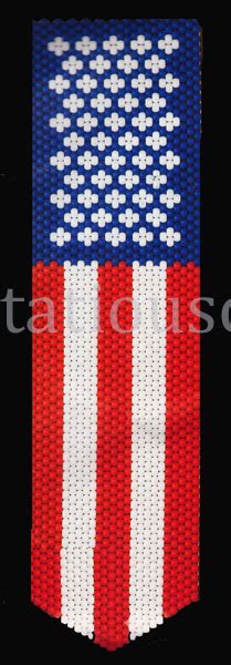 Patriotic Beaded Banner Kit Flag Peyote Beading Contemporary Stitchery