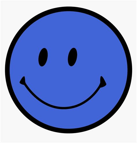 Blue Smiley Face Thank You Page Transparent Background Emoji Happy