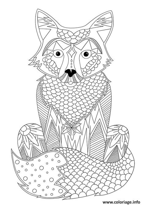 Coloriage Animaux Adulte Renard Par Dinett