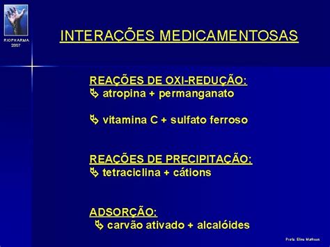 Congresso De Cincias Farmacuticas Riopharma Interaes Medicamentosas