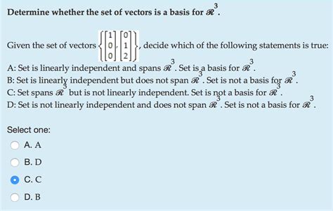 Solved Determine Whether The Set Of Vectors Is A Basis For