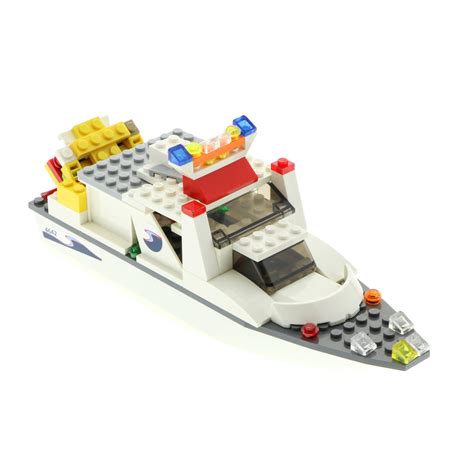 1x Lego Set City Hafen Fischerboot Speed Boot 4642 Weiß Unvollständig