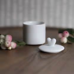 Mini Porcelain Pot With Heart Lid By Nest