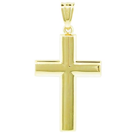 14k Gold Reversible Cross Pendant