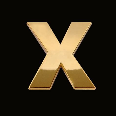 Gold Letter X 3cm Chrome Letter And Sign