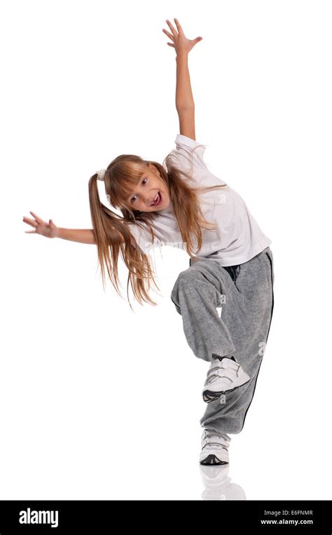 Little Girl Dancing Stock Photo Alamy