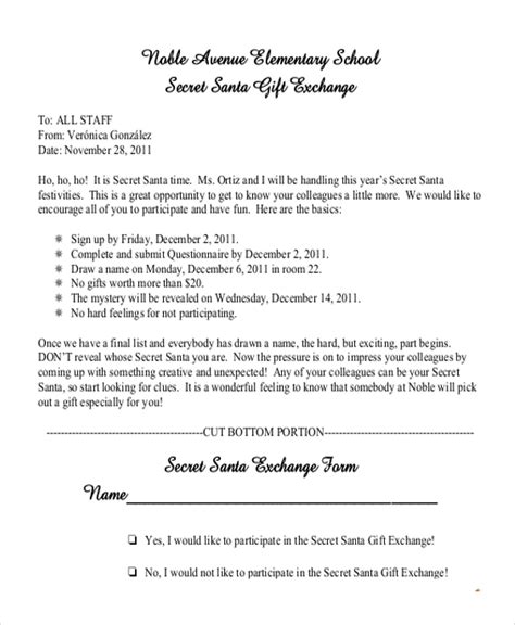 Secret Santa Letter Template