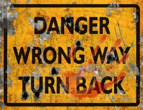 Danger Wrong Way Sign Halloween Decor Prop Road And Lawn Decoration