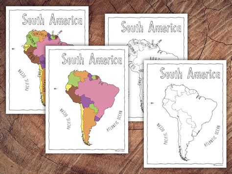 South America Montessori Puzzle Map Control Sheets Digital Etsy