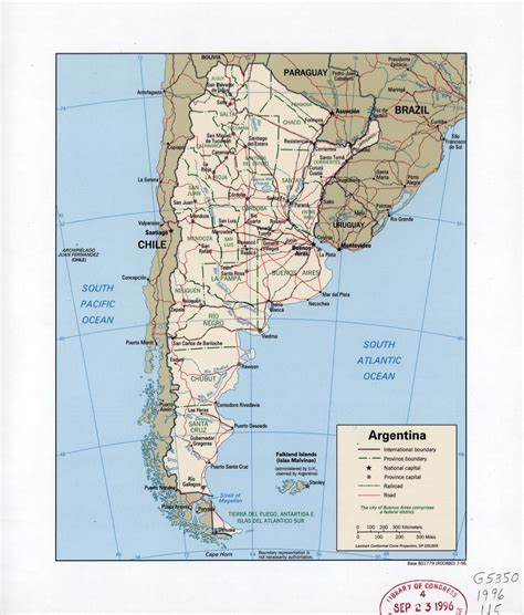 Large Detailed Political And Administrative Map Of Argentina With Roads