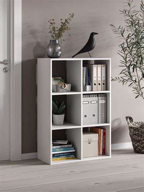 Regał na książki z 6 półkami Sokrates biały – sklep meblowy trend-home.pl