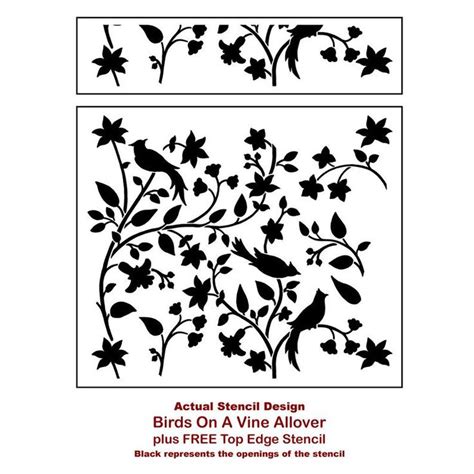 Birds On A Vine Stencil Large Wall Stencil Easy To Use Etsy