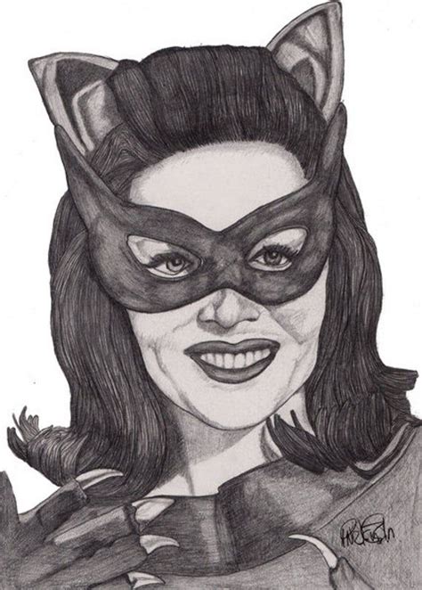 Catwoman Original Signed Paul Nelson Esch Drawing Art Pencil