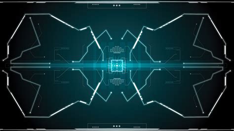 963347 Science Fiction Hud Abstract Teal Futuristic Tech Rare