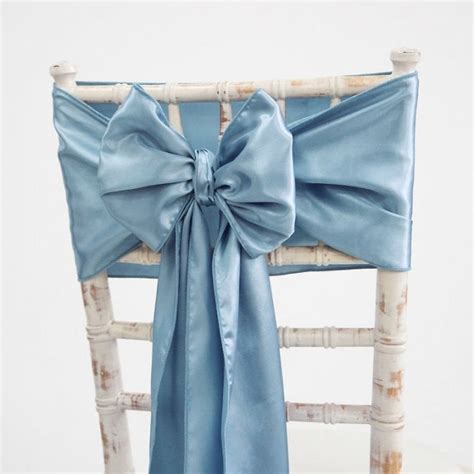 Satin Sash Dusty Blue Chair Sashes From Chair Cover Depot Ltd Uk