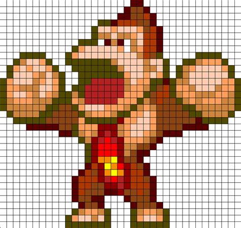 Donkeykong By Arcanjulio On Kandi Patterns Pixel Art Donkey Kong