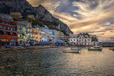 Sunset At Capri Island Italy 🇮🇹 Ph Oscar Mazza Capri Island