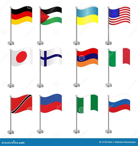 Colorful Flags Of A Variety Of Nations Stock Images Image 31391064