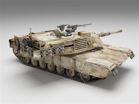 M1 Abrams Main Battle Tank 3d Model 3ds Max Files Free Download