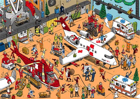Jahrhunderts eintauchen und suchspiele wimmelbilder im browser spielen. ILLUSTRATION Marian Schönfeld: Wimmelbild Flughafen Hangar Weihnachten 2015