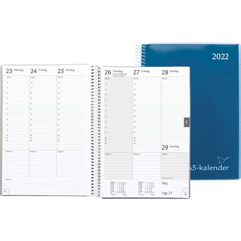 A5 Kalender 2022 Blå Kalenderbutik
