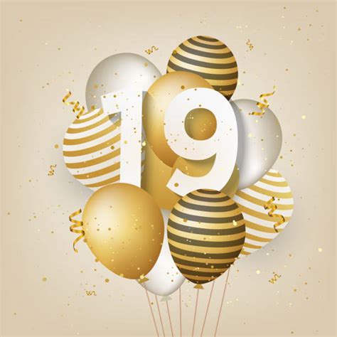 Royalty Free 19th Birthday Background Clip Art Vector Images Images