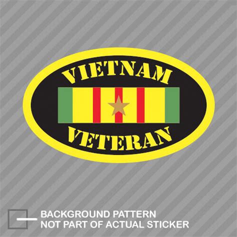 Vietnam Veteran Oval Sticker Decal Vinyl Euro Oval Nam Vet War Patriot