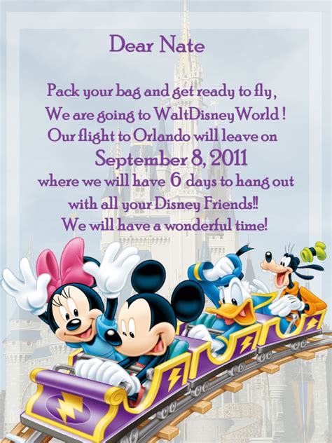 Invitation To Disneyland From Mickey