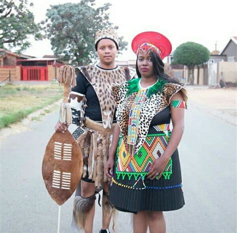 Couple In Their Zulu Traditional Wedding Attire Clipkulture