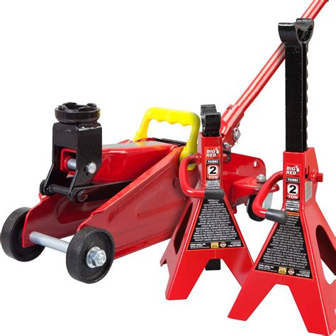 Buy Big Red Torin Hydraulic Trolley Floor Jack Combo With 2 Jack Stands
