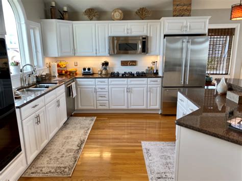 The vanity is bm metropolis, the cabinets are bm cloud white. Painted maple kitchen cabinets, similar to Benjamin Moore ...