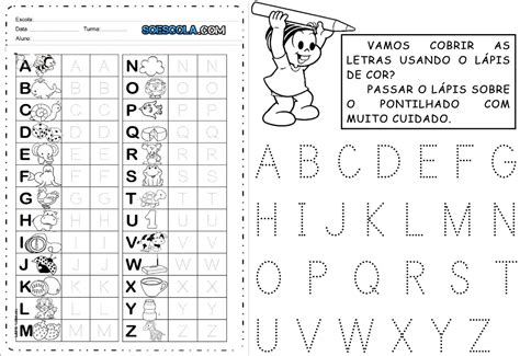 alfabeto pontilhado e coordenação motora pronto Português