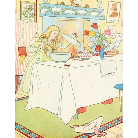 The Three Bears Goldilocks Tries Porridge Poster Print By Leonard